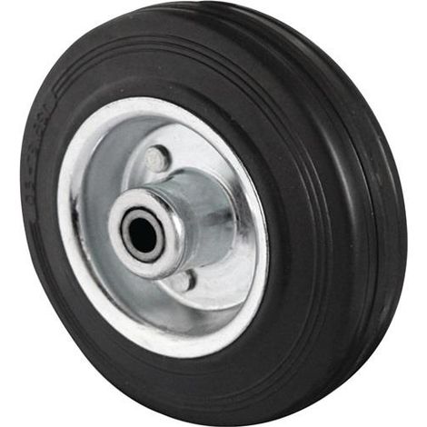 Ersatzrad Rad-Ø 200 mm Tragfähigkeit 205 kg Vollgummi schwarz Achs-Ø 20 mm Nabenlänge 59 mm (1/2)