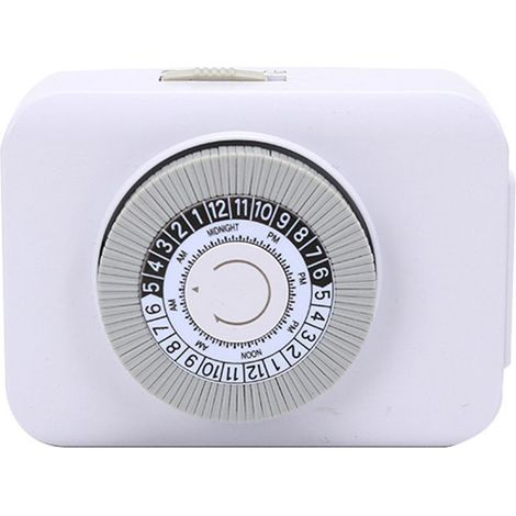 Programmable Mécanique Minuterie de Prise Programmable 24 Heures Plug-in Commutateur Timer Support Intervalle 15 Minutes pour Luminaires, Ventilateurs, Chauffeurs d'eau, Aquariums, Chargement Electron (1/4)