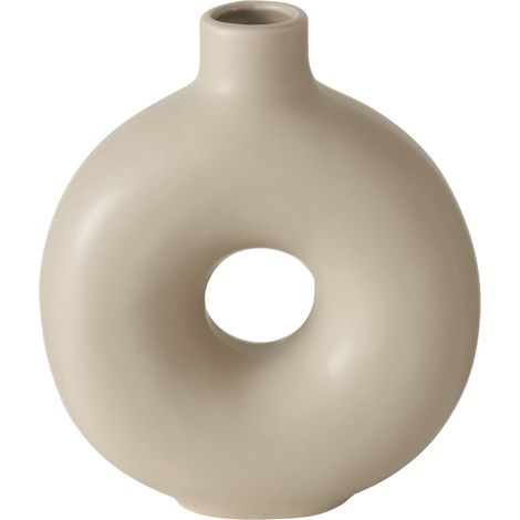 Boltze Vasen Set Lanyo beige Blumenvase aus Keramik, runde Form