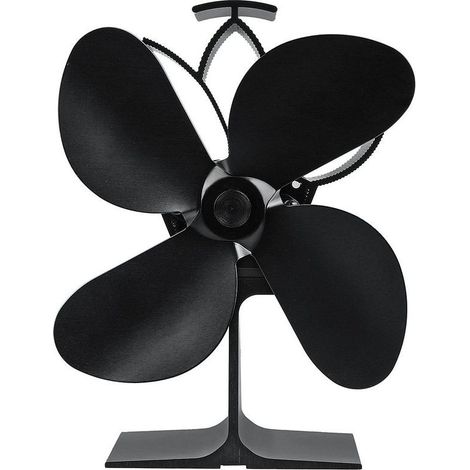 EASYCOMFORT Ventilateur de poêle à bois écologique en bois, 4 pales, pour cheminée (1/4)