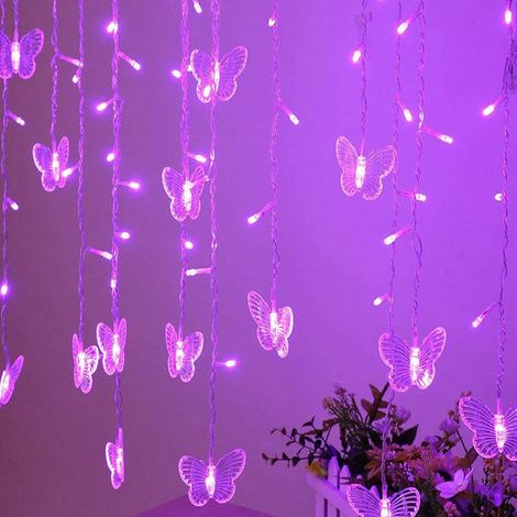 Filet de guirlande lumineuse de Noël Gardin Light Butterfly Ice Strip de 4 m