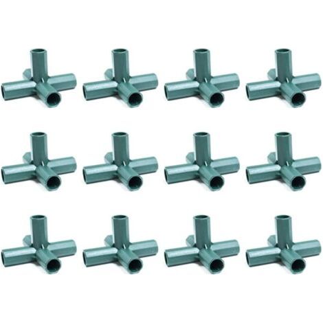 Lot de 12 connecteurs en PVC 5 voies 16 mm pour cadre de serre robuste