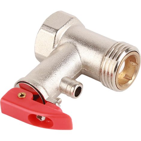 Soupape de sécurité pour chauffe-eau, 1 pièce, en laiton nickelé, 0,9 MPa, G1/2 po (1/5)