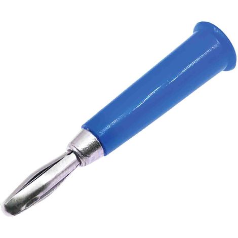 Fiche banane 4 mm RS PRO Bleu Mâle 19A 30V ( Prix pour Sachet de 5 )
