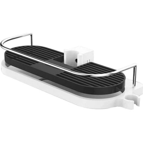 Etagere Douche Telescopique - Poteau Reglable 19-25 mm - Sans Perçage - 2 Crochets Integres - Aluminium Et ABS - Salle De Bain (1/5)