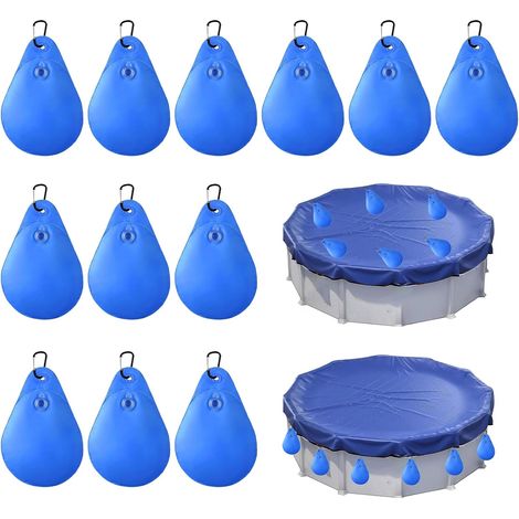 Sacs d'eau Lourds pour Couverture de Piscine,12 Pièces Poids pour Abris de Piscine Enterrés,Sac Lestage Eau Bache Piscine,Accessoires pour Couverture de Piscine,pour Bâches de Piscine (1/5)