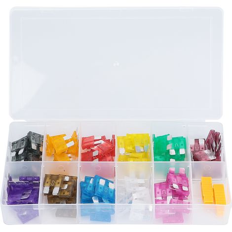 Kit 110 fusibles auto 2A/3A/5A/7.5A/10A/15A/20A/25A/30A/35A/40A pour voiture, pièces de rechange et accessoires véhicule. (1/5)
