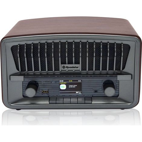 Roadstar HRA-270D+BT Radio Portátil Vintage Digital DAB/DAB+/FM Bluetooth USB Stereo AUX-IN, Despertador Alarma Dual Madera (1/5)