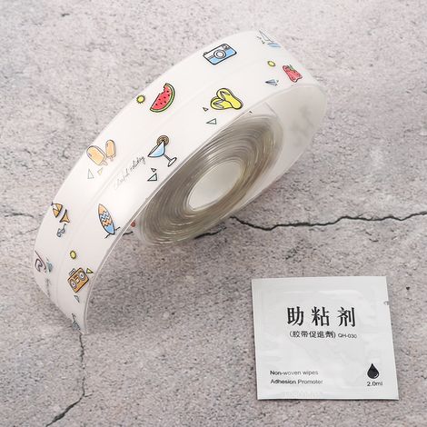 Ruban adhésif transparent en PVC imperméable, anti-moisissure et résistant aux moisissures pour sceller les interstices de cuisine, toilettes et lavabo. Couleurs transparentes et colorées. (1/5)