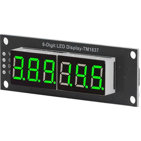 Tube d'affichage numérique LED 0,36 pouce 6 bits 7 segments TM1637, module d'affichage d'horloge LED avec lumière verte 5 V (1/5)