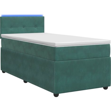 Maison Exclusive - Letto box spring con materasso Verde Scuro 90 x 200 cm Velluto (1/5)