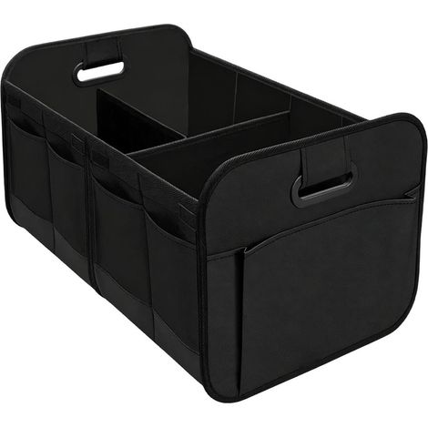 Organisateur de coffre pliable avec poches et poignées Organisateur de voiture avec séparateurs pour le camping, les voyages, les road trips, l'intérieur des camions, les camping-cars, les fourgonnet (1/5)