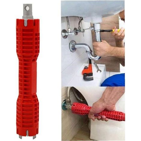 Clé À Tuyau - Pour Installation Robinet Et Évier - Compatible Écrous 1 Pouces Et 7/8 Pouces - Longueur Allongée - Avec Inserts En Aluminium - 1 Pièce (1/4)
