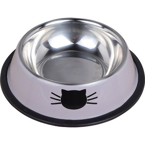 x Gamelle en acier inoxydable pour chat ou chiot avec base antidérapante - Accessoires pour animaux de compagnie (1/5)