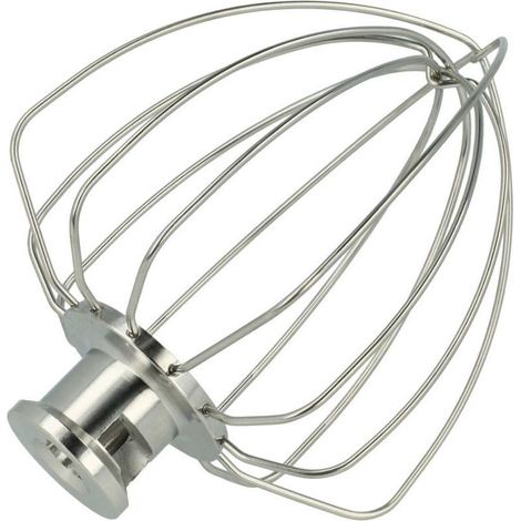 Fouet pâtissier compatible avec KSM150, KSM100, KSM103, K45, KSM12, K45SS, KSM105, KSM110 robot de cuisine - acier inoxydable (1/4)