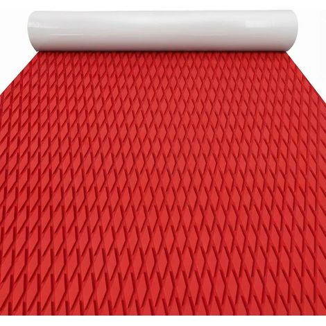 (Rouge) 1150 x 310 mm, mousse EVA, tapis antidérapant pour planche de surf, texture diamant, convient pour les kayaks, les piscines et les skateboards. (1/5)