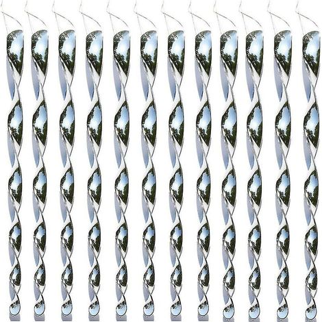 12 Pieces Reflective Wind Spiral Bird Scare Reflective Bird Repellent Garden Decoration for Balcony and Garden (1/5)