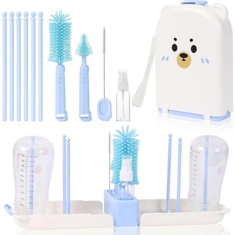 Babyflaschen Bürsten Set Silikon, Flaschenreiniger, Sauger Bürste, BPA-frei, für Baby Zubehör (1/4)
