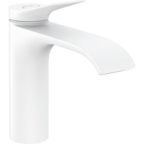 Hansgrohe – Mitigeur de lavabo 110 EcoSmart blanc mat – Hauteur 196 mm – Longueur du bec 146 mm – Débit 5 l/min – 75022700