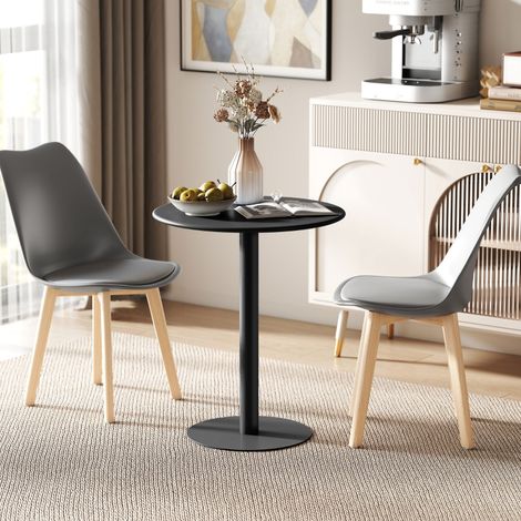 Tavolo rotondo in acciaio nero Ø60x72 cm per 2 persone