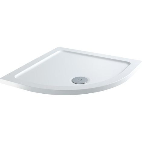 Milano Lithic White Low Profile Quadrant Shower Tray - 800mm x 800mm (1/2)