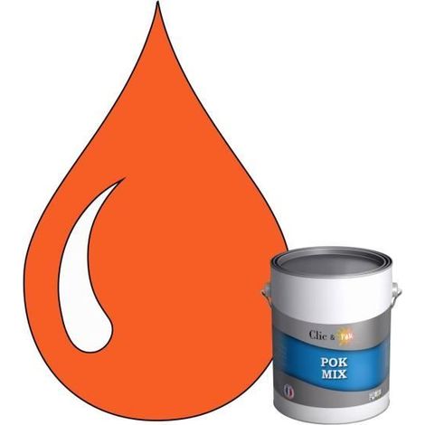 Peinture d'Accroche et Finition 2 en 1 - POK - POK MIX Orange - Acrylique Satinée - 1L - RAL 2008 (1/4)