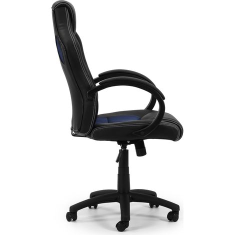 Sillón De Oficina Elevable Y Reclinable DANNA Negro Y Azul