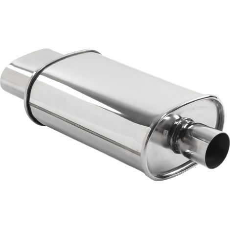 Pot d'échappement arrière double paroi en acier inoxydable, entrée 63 mm, sortie 80 mm, universel pour voiture (1/5)