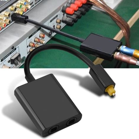 Répartiteur audio optique numérique Toslink à deux ports Câble audio Câble d\'entrée 1 à 2 sorties Noir-HEN (1/4)
