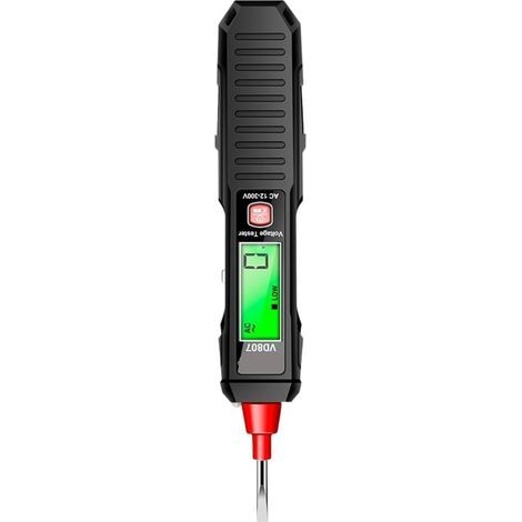 Stylo testeur d'induction intelligent VD807, de tension AC 12-300 V, capteur NCV, détecteur fil 50/60, outil d'électricien professionnel(Vd807 black) (1/5)