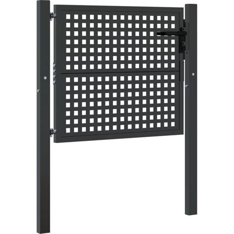 Portail de jardin couleur anthracite, 100x75 cm, acier.