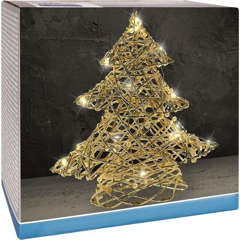Albero luminoso dorato Vilde 40 cm con 30 LED e timer