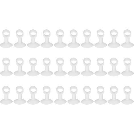 Lot de 30 butées de porte en silicone anti-collision pour poignées de porte, avec ventouses silencieuses et amortisseurs de chocs. (1/5)