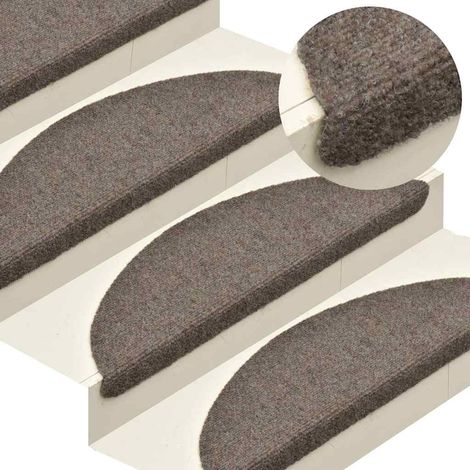 vidaXL Selbstklebende Treppenteppiche 5 Stück Creme 65x21x4 cm Nadelvlies