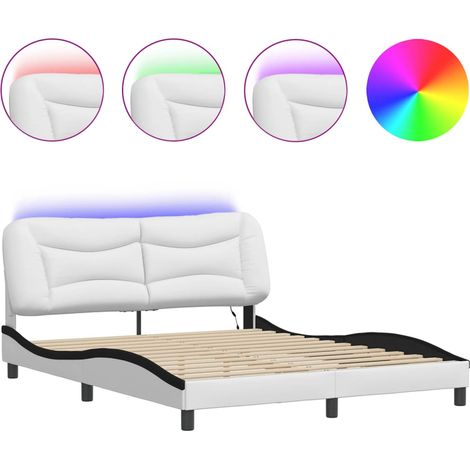 Maison Exclusive - Giroletto con LED senza Materasso Hvar Bianco e Nero 160x200 cm (1/5)