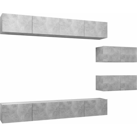 Maison Exclusive - 6-tlg. TV-Schrank-Set Betongrau Holzwerkstoff