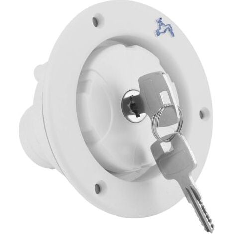 Inlet Verrouillable 80mm Bouchon D'eau étanche Inlet Remplissage Réservoir avec 2 Clés Convient pour 38mm Conduites D'eau, 30-40mm Plaque de Porte pour RV Camping-Car Remorque Caravane Bateau (1/5)