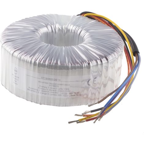 Transformateur torique RS PRO 2 sorties, 2 x 115V c.a. 2 x 55V c.a., 400VA ( Prix pour 1 ) (1/3)