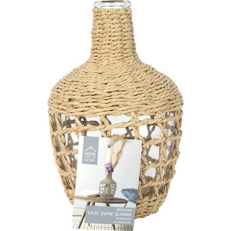 Vase - HOME DECO FACTORY - Dame Jeanne Tresse - Raffiné - Beige