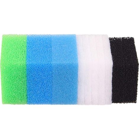 Compatible Mousse Filtrante pour Compact/Bioflow 3.0 / M (1x Bleu Fin, 1x Bleu Gros, 1x Vert Nitrax, 2X Mousse au Charbon Actif, 5X Ouate Filtrante)