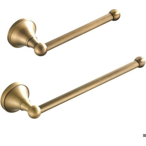 Lot de 2 Accessoires de Salle de Bain - Porte-Serviettes et Toilettes Porte-Papier support en Laiton Antique, Bronze brossé (1/5)