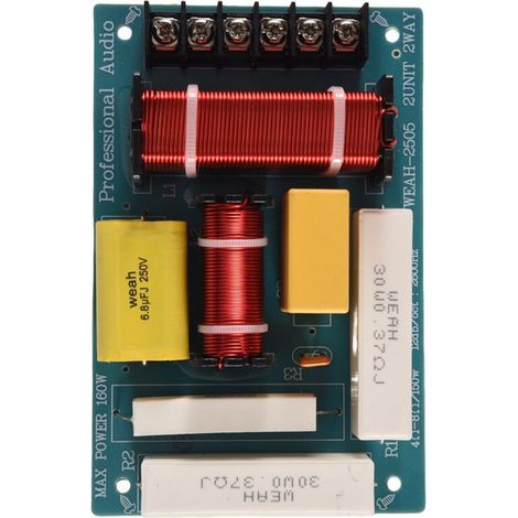 Diviseur de FréQuence 200 Ohms Crossover 2 Voies Haut-Bas 8 Ohms pour Haut-Parleur de 10 Pouces (1/2)