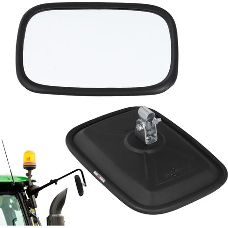 KOTARBAU® Kotarbau® Miroir Retroviseur Exterieur - Retroviseur Tracteur 18x12,5 cm Retroviseur Tracteur Agricole - avec Support Pour Bras de Rétroviseur ⌀ 10 mm - Pvc - Noir