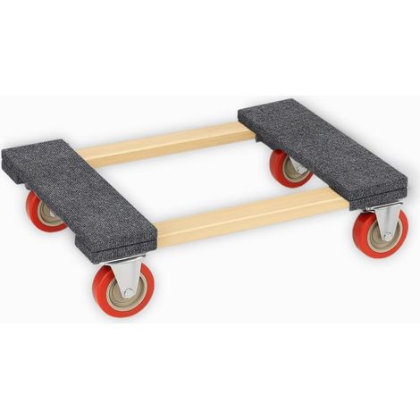 Carrello Trasporto con Ruote 450 kg – Pianale in Legno di Acacia 76x46 cm, leggero e Resistente, per Traslochi, Magazzini e Consegne (1/5)