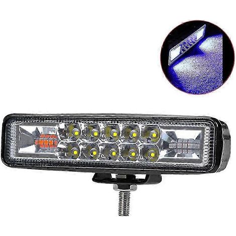 Barre lumineuse LED (bleu et blanc) avec gyrophare stroboscopique pour 4x4, SUV, quad, tracteur, bateau, camion, excavatrice, lampe de travail clignotante et accessoires tout-terrain (1/5)