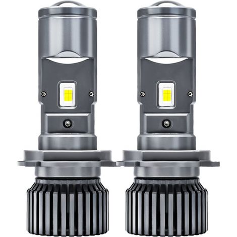 H4-LED-Scheinwerferlampen, ultrahelles LED-Umrüstset mit Doppellinse, 25.000 lm, entspricht 90 W, 6000 K weißes Licht, IP68 wasserdicht, 2er-Pack (1/5)