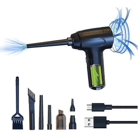 Compressed Air Duster, 2-in-1 Vacuum ,keyboard Cleaner, 50,000rmp 6000mah Generation Canned Air Spr (1/5)