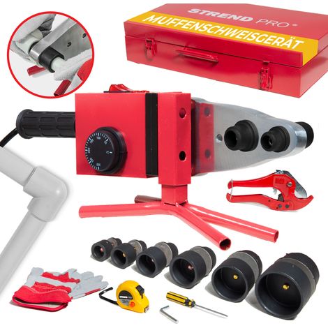 Schweißgerät Strend Pro PPR 63B, Polyfusions, 1500 W, 20-63 mm, für Kunststoffrohre, 14-teilig (1/5)