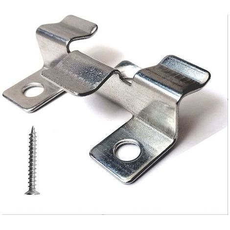 Lot de 100 clips de fixation pour terrasse en composite avec vis en acier inoxydable(hauteur 1 cm) (1/5)