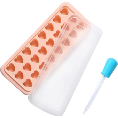 en Silicone Flexible de Cœur avec Couvercle et Compte-gouttes, Bac à (1/5)